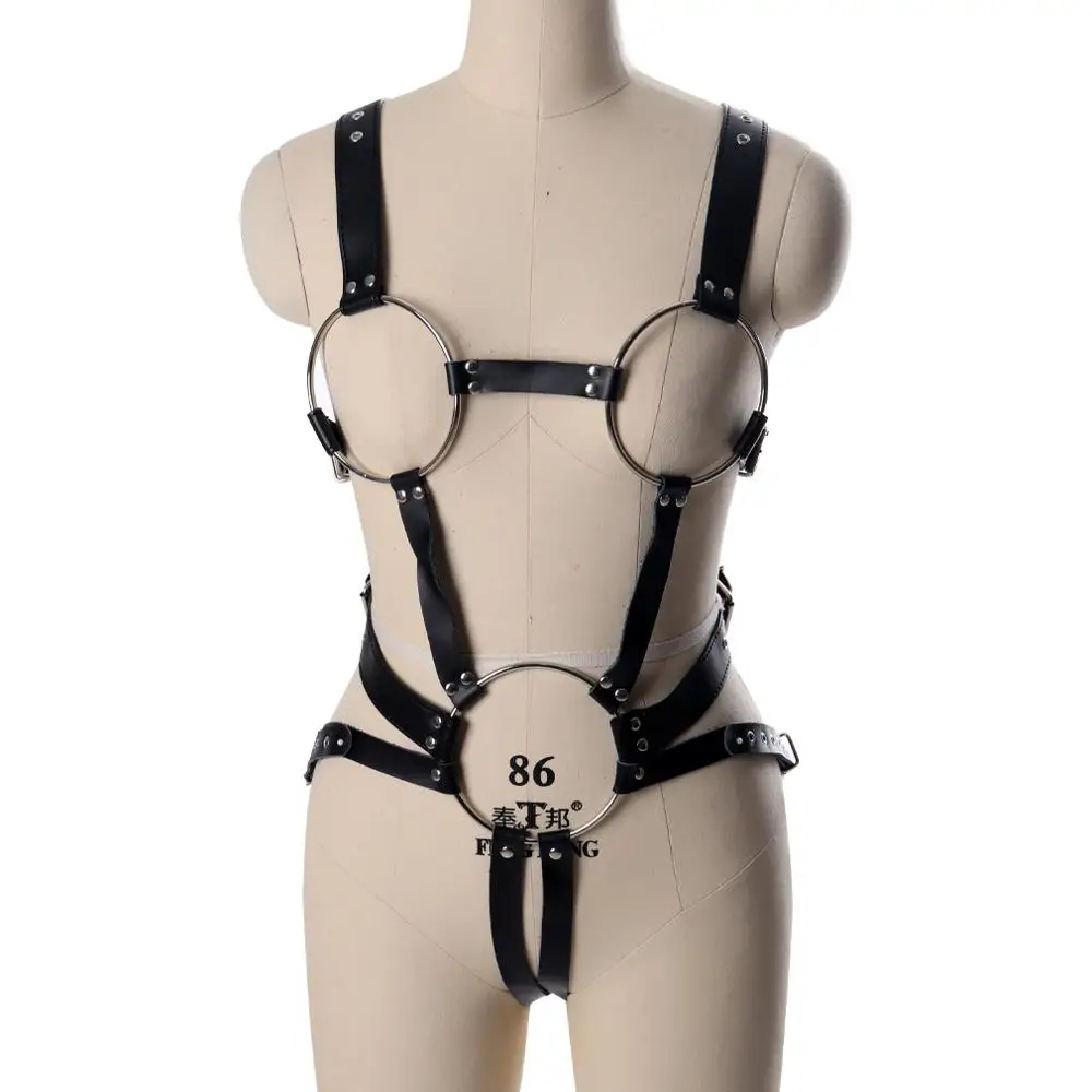 PG0580 Full Body Harness Lingerie Top Neck Strap Elastic Women Panties Goth Punk Garter Belts Suspender Bedroom Party Bondage Bralette - Цвет: PG0580