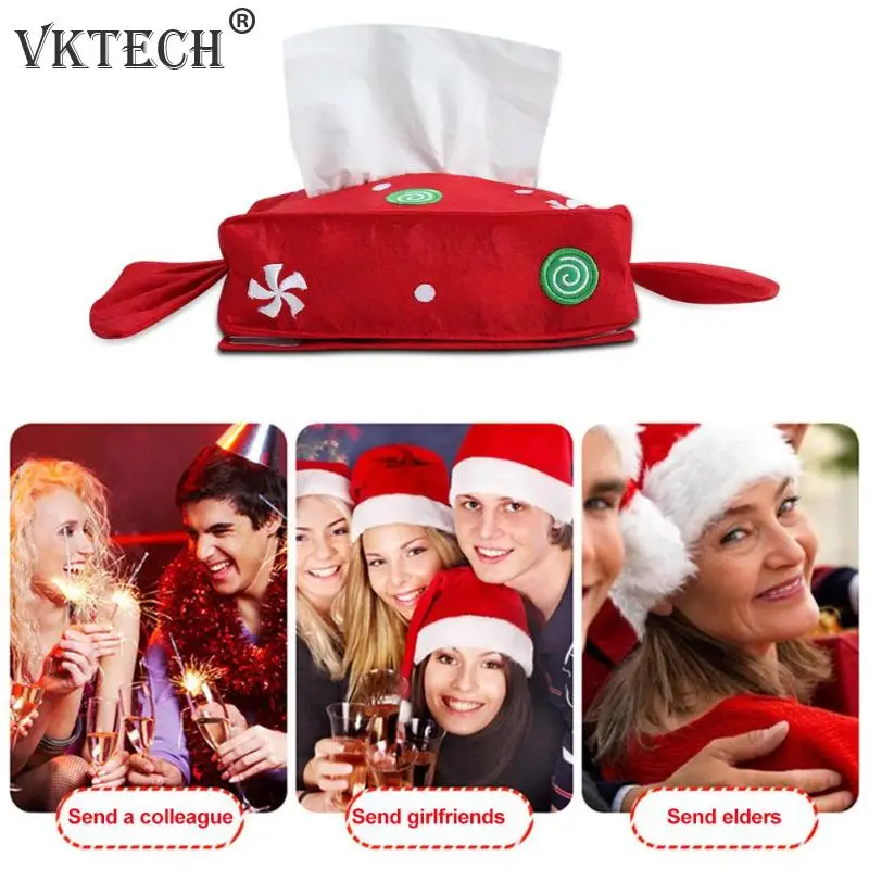 Рождественская коробка для конфет, обеденный стол, декор для новогоднего Рождества, украшения для дома, бумажный держатель для полотенец
