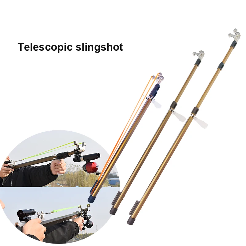 

Telescopic Slingshot Set with Laser Flashlight Fish Wheel Metal Material Three-section Long Rod Powerful for Outdoor Hunting