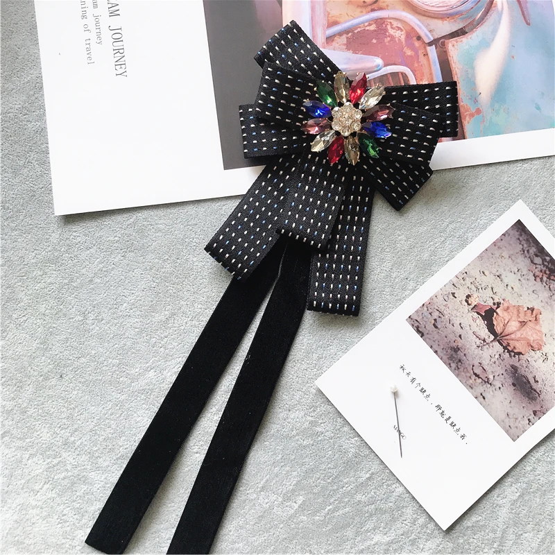 HISUMA Bow Tie Для мужчин Для женщин для свадьбы или торжественного случая, украшенные вечерние рубашка шеи с узором в горошек и бантом из ленты галстук-платок в британском стиле для жениха Bling Цвет Украшенные стразами и бантом - Цвет: HISUMA Bow Tie