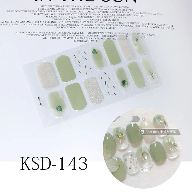 KSD-143 Хит, декоративный маникюр, накладные ногти, полное покрытие, водонепроницаемые, для женщин, для ног, наклейки для ногтей,, новинка, для ногтей, для девушек - Цвет: KSD-143