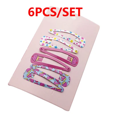 6pcs Style 10 Милые детские аксессуары для волос заколки для волос мультяшная заколка для волос головные уборы для девушек головной убор принцессы - Цвет: 6pcs Style 10