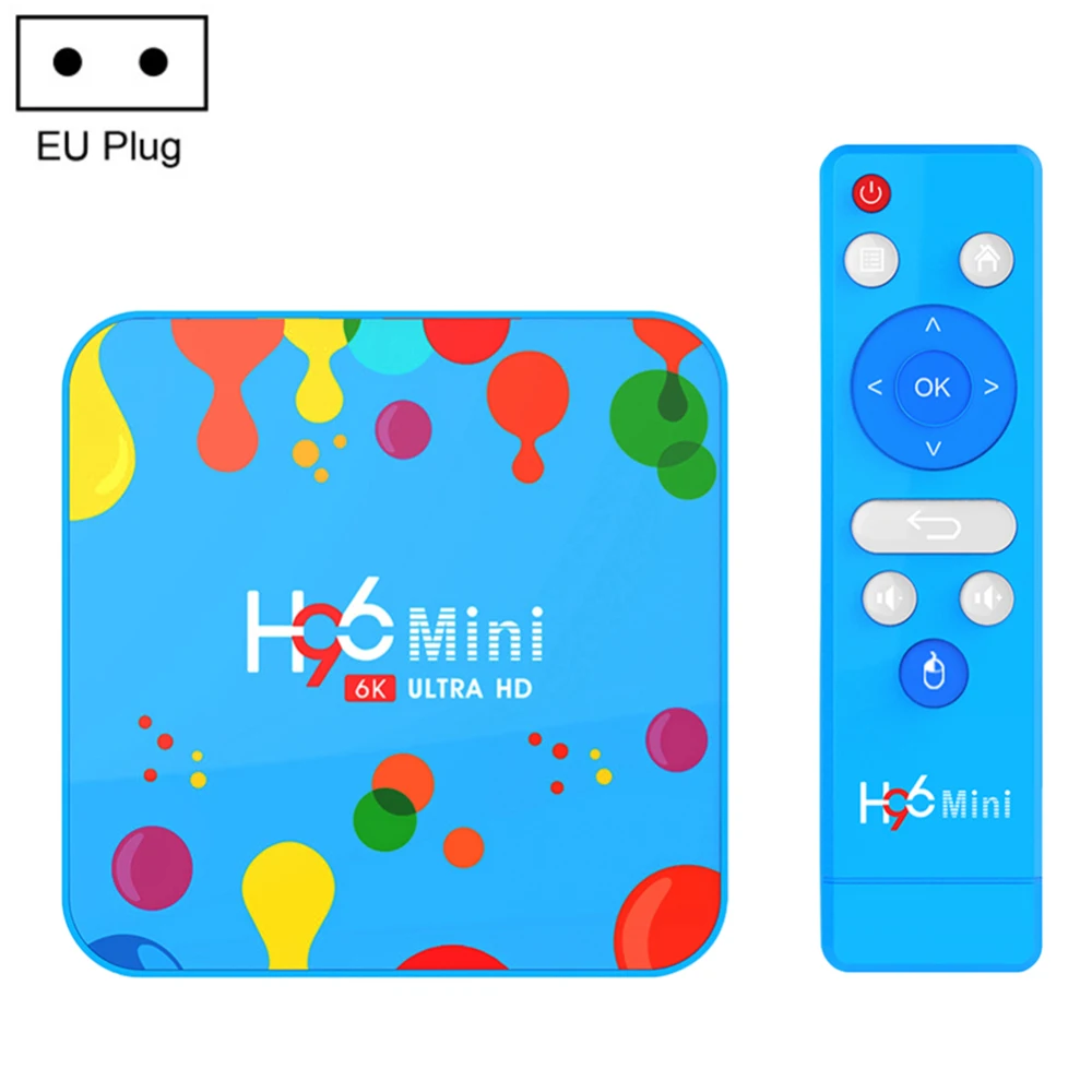 6K Медиаплеер Smart Android Box Android 9,0 H96 Mini H6 tv Box четырехъядерный Wifi HD плеер смарт-ТВ на андроид коробки