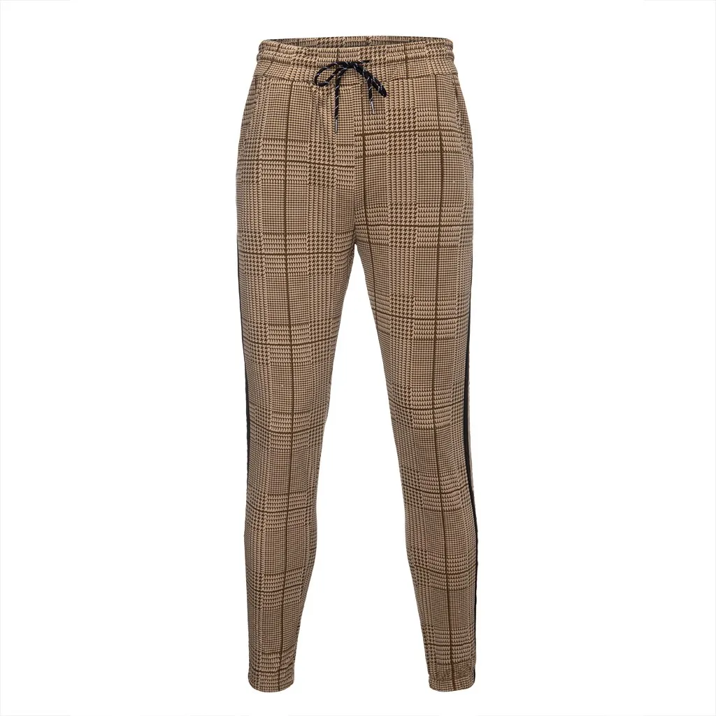 Men Splicing Striped Overalls Casual Pocket Sport Work Casual Long Trouser Drawstring Pants Streetwear Pantalones de hombre#2
