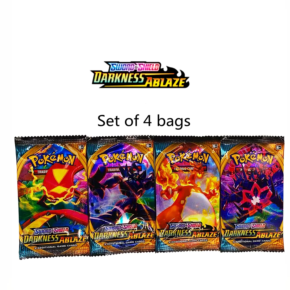 Random 1 bag of Pokemon game Battle Card English collection Pikachu spray fire dragon children's toy card Cartoon blind bag card