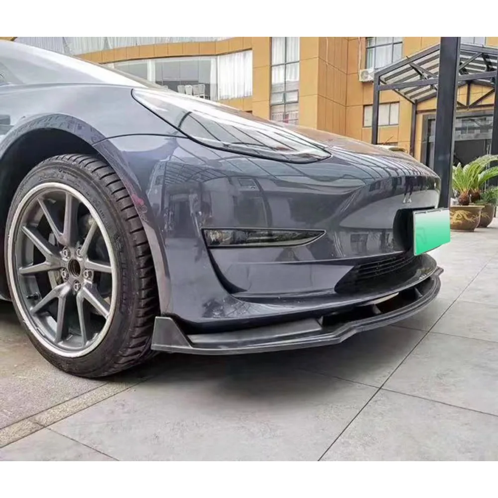 3 шт. глянцевый черный передний бампер спойлер для Tesla модель 3