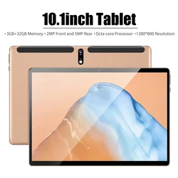 Tablette Android 10.1 OS de 1.6 pouces, avec processeur octa core 9.0 GHZ, IPS HD, écran tactile incurvé 2.5D, 3 go + 32 go de mémoire 
