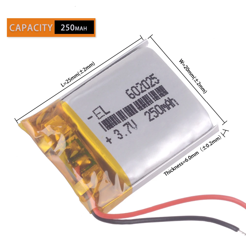 Rechargeable Lithium Batteries 3.7V 30 40 150mah 50 60 250mah 70 300mah 80 90 For video recorder