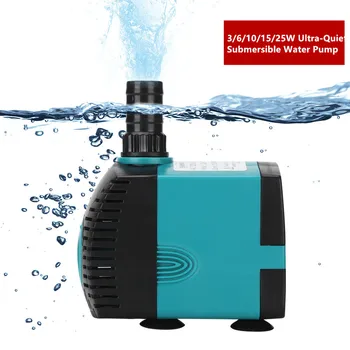 

3/6/10/15/25W Ultra-Quiet Submersible Water Fountain Pump Filter Fish Pond Aquarium Water Pump Tank Fountain