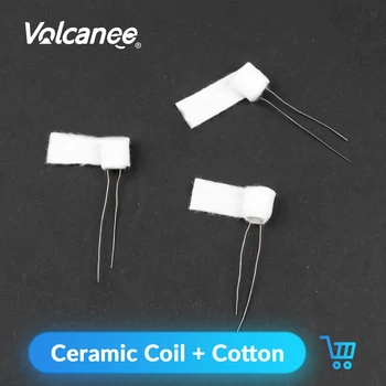 

Volcanee Premade Ceramic Coil Cotton Sliver 1.0ohm 1.2ohm Oil-Absorbing for CBD Vape Cartridge DIY ECig Ceramic Heating Wire