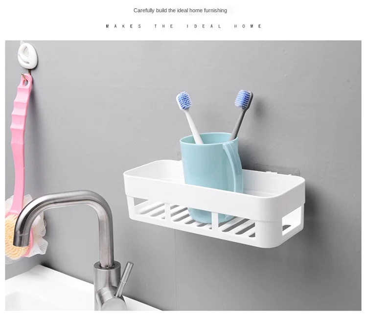 Étagère D'angle De Salle De Bain à Ventouse Sans Perçage, étagère D'angle De Salle De Bain, étagère De Rangement à Ventouse Ondulée, Petit Panier De