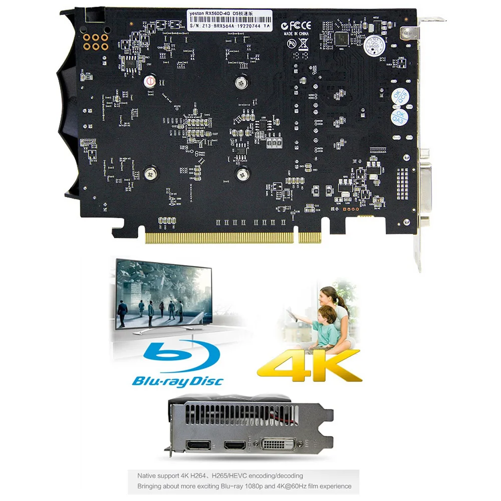  Rx560D 4Gb Gddr5 Pci Express 3.0 Directx12 Video Gaming Graphics Card External Graphics Card 128bit