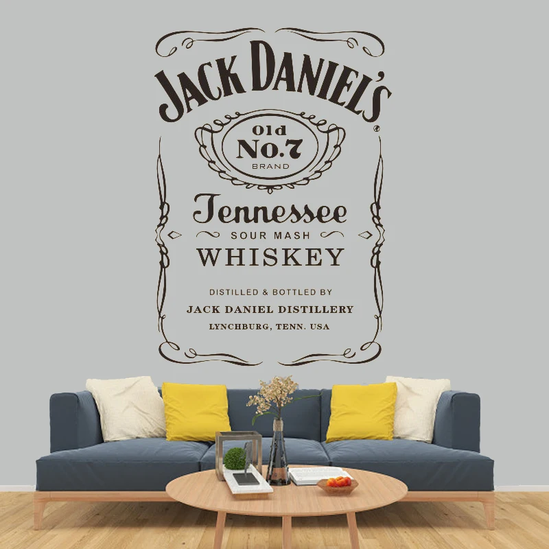 Jack Daniels Наклейки на стены JD стены искусства стикеры Дженнесс виски резьба Цитата Wal украшения съемный стикер s Плакат Фреска LW710