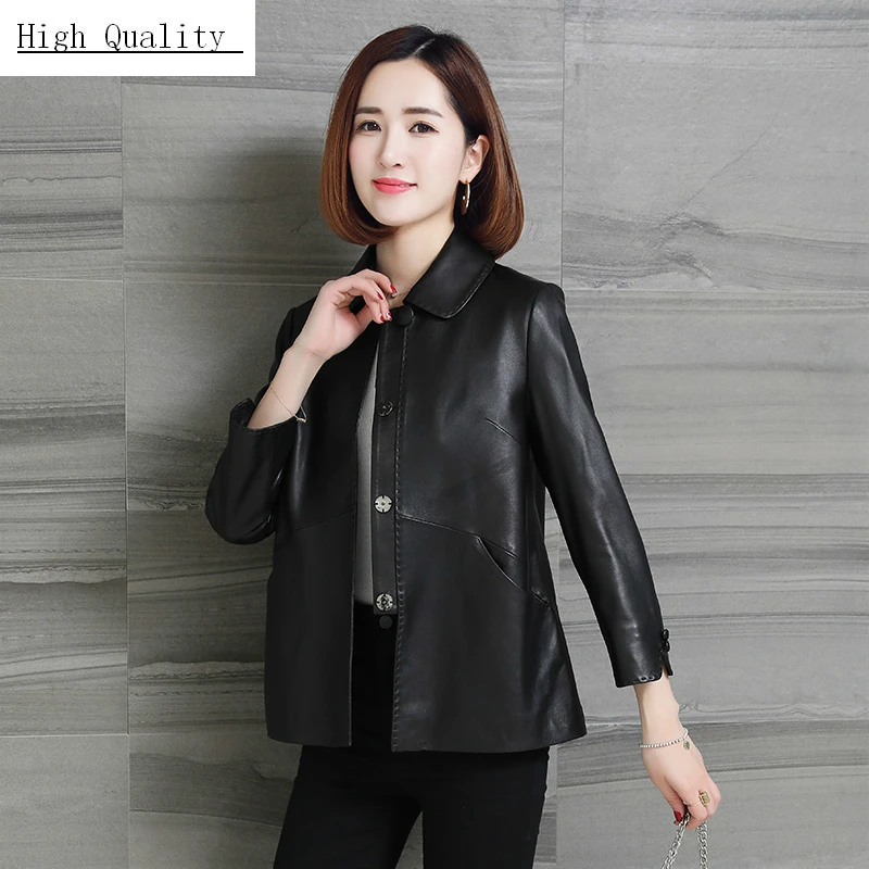 

Natural Sheepskin Coats Female Genuine Leather Montone Jacket Women Spring Autumn Warm Clothes Mink Fur Down 2020 LWL1470