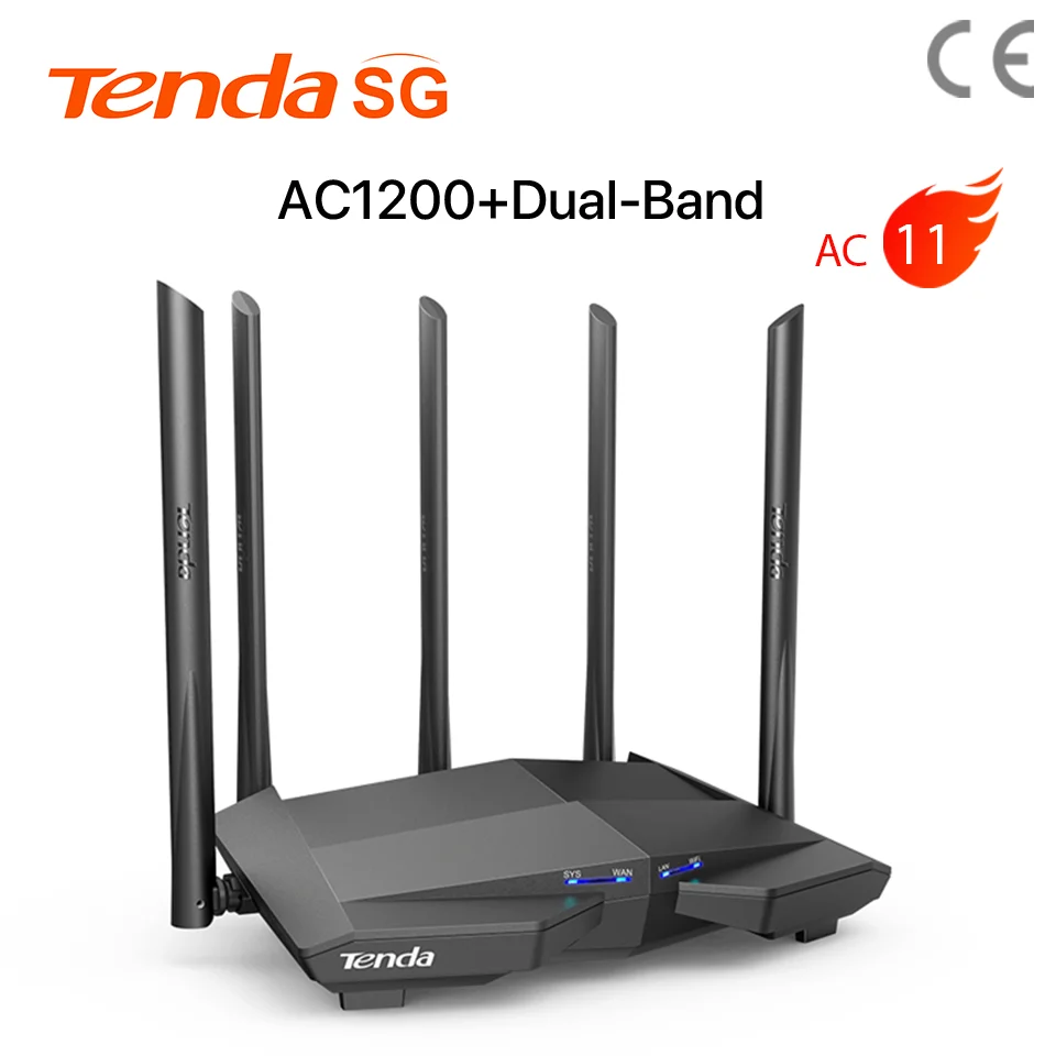 Беспроводной маршрутизатор Tenda AC11 Gigabit Dual-Band AC1200 Wi-Fi ретранслятор с антеннами