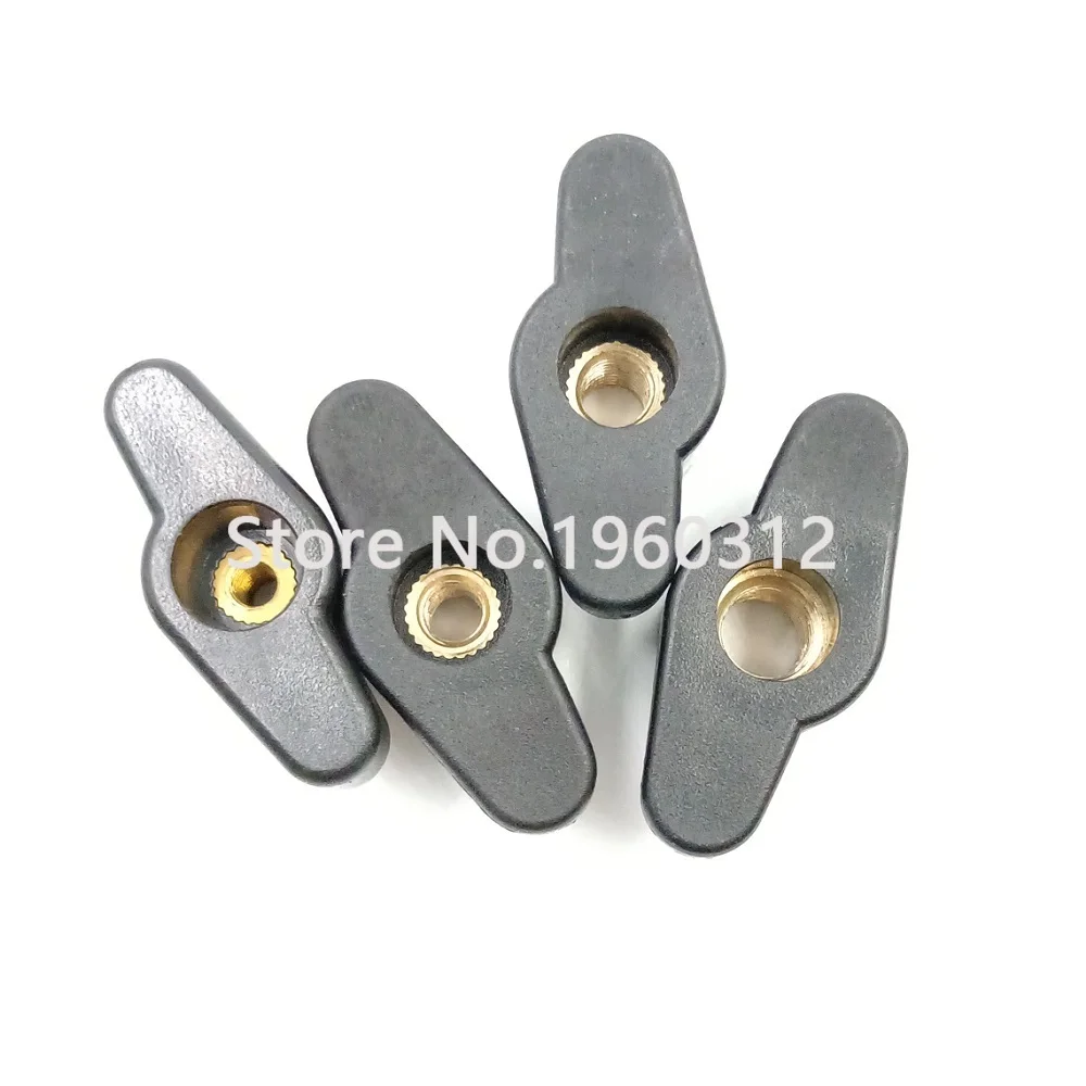 M4 M5 M6 M8 35#Head Diameter Plum Bakelite Hand Tighten Nuts / Butterfly Plastic Head Hand Knob Nut Through hole/Blind hole 5pcs