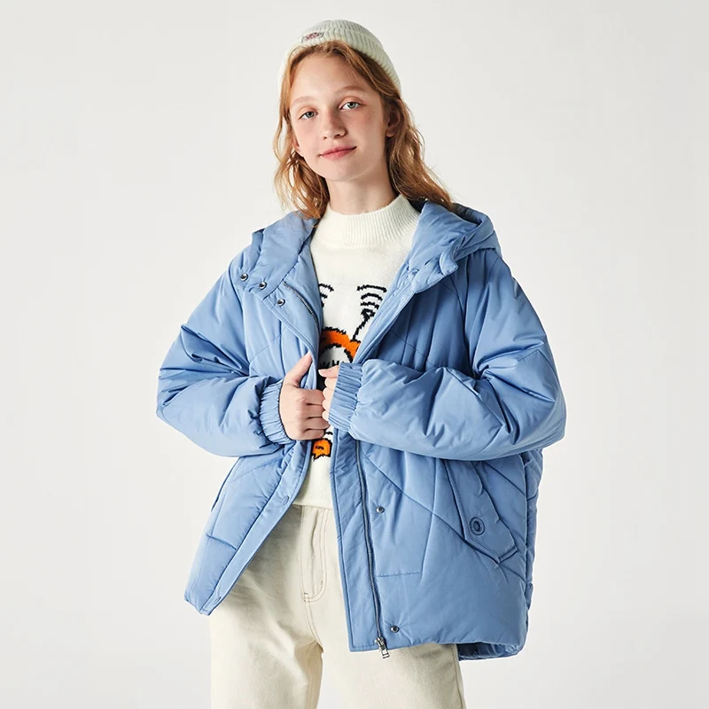 blue SEMIR, зимняя женская куртка,, стиль, корейский стиль, Свободная Женская хлопковая одежда, короткая, секционная, хлопковая куртка, деловой стиль, ins - Цвет: blue