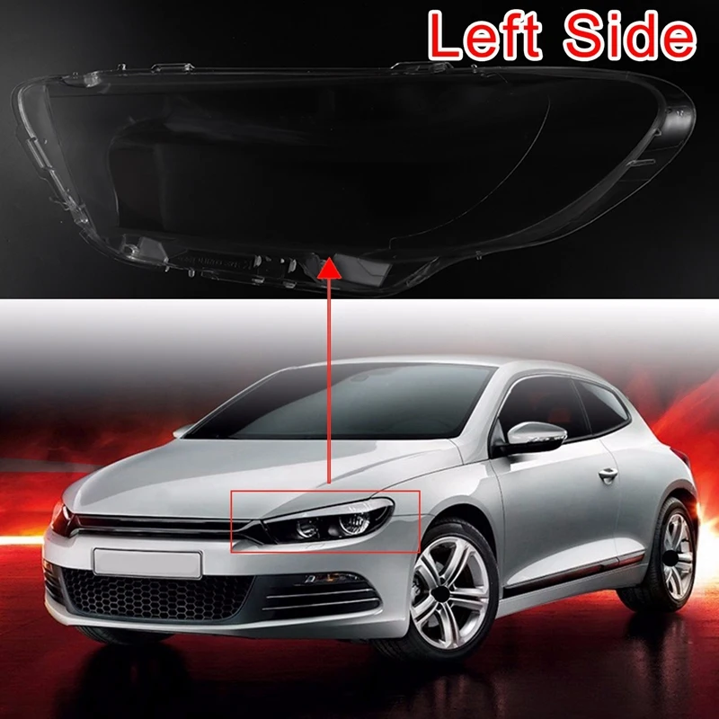 Pair(Left + Right) Car Headlight Lens Cover For Scirocco 2008-2014