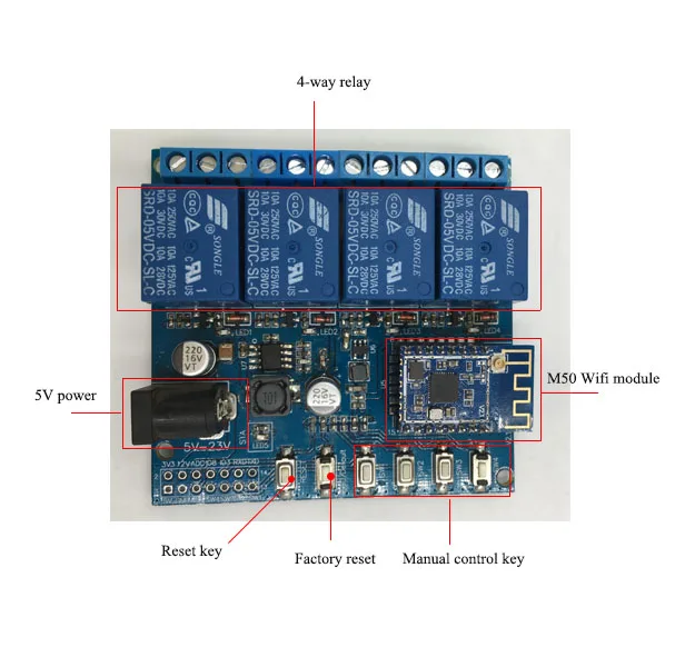 4-Канальный Релейный Модуль умный переключатель Поддержка Совместимость с Android, IOS, Google Home и Google Assistant с антенной