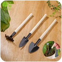 Mini pelle à bêches 3 pièces/ensemble, à pierre, outils de pot de fleurs, sol et jardinage, pour les plantes et entretien manche en bois