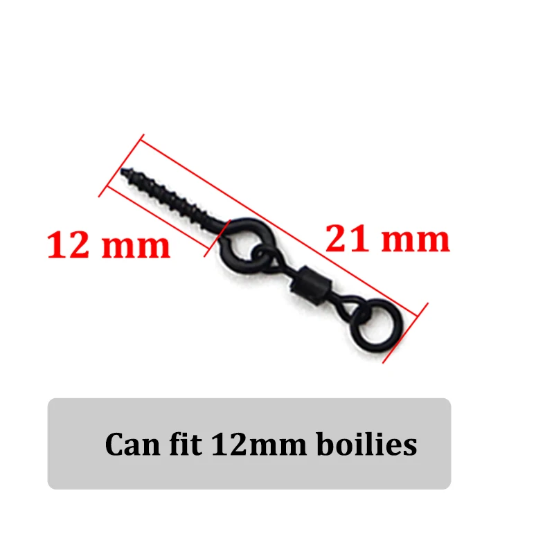 Carp bait screws ring swivel with 21mm bait screw for fake corn boilies pop up zig foam matte black
