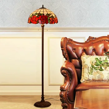 

Manufacturers selling 16 inches of CTT tiffany floor lamp sitting room bedroom study red roses marriage room chandeliers