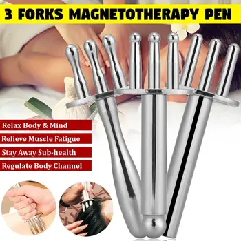 

3head Massages Stick Acid Drainage Magnetotherapy Pen Magnetic Fork Meridian Points Acupoint Massage Fork Stick Relaxation