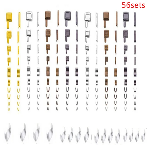 190x Coat Zipper Head Sliders Insertion Pin Zipper Top Stop Plug Repair Kit