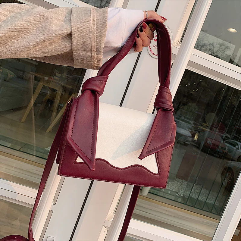 

Fashion Leather Handle Women Handbags Designer Shoulder Bags Luxury Pu Crossbody Bag Chic Small Flap Lady Harajuku Square Purses