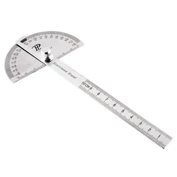 

Stainless Steel Round Head Rotary Protractor Angle Finder Rule Measure Tool