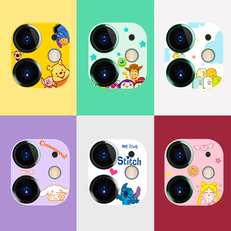 

Camera Protector Case For iPhone 11 Pro Max Cartoon Cute Camera Film Tempered Glass Lens Protection Camera Cover Accessories