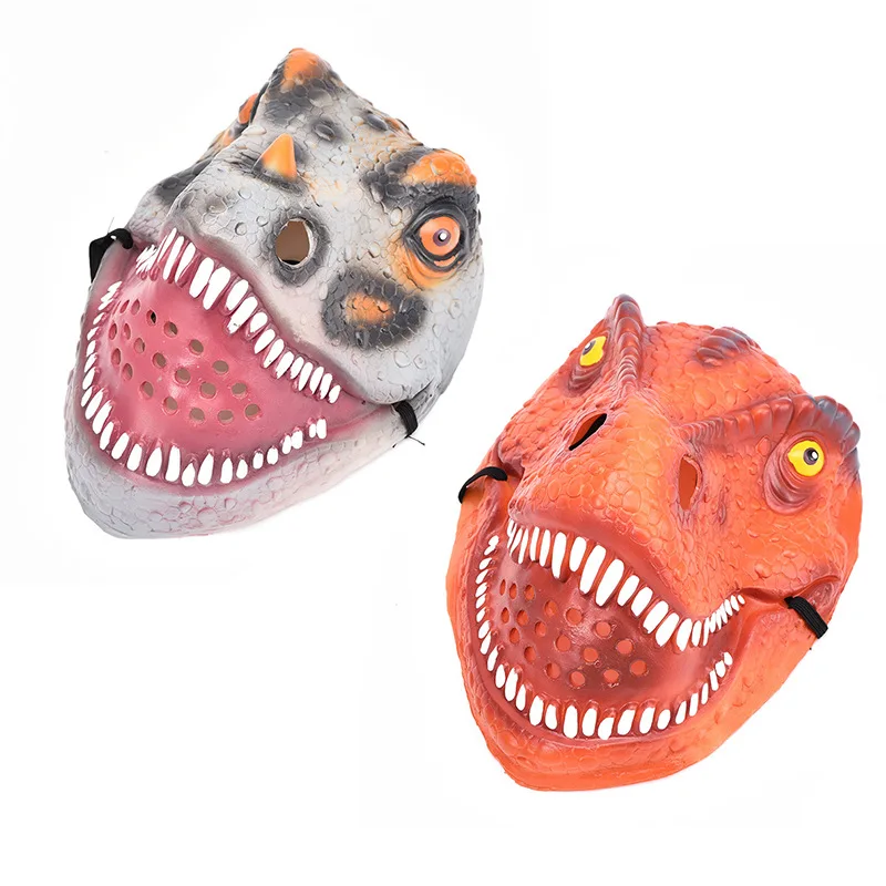 

Strange New Imitation Dinosaurs Mask Model Halloween T-Rex Triceratops Mask Trick Toys Interactive Educational