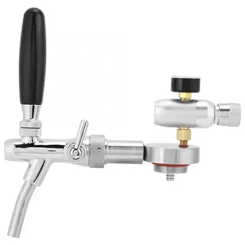 

Stainless Steel Beer Keg Lid Dispenser Adjustable Faucet Pressure Gauge Accessories Kit Home Brew