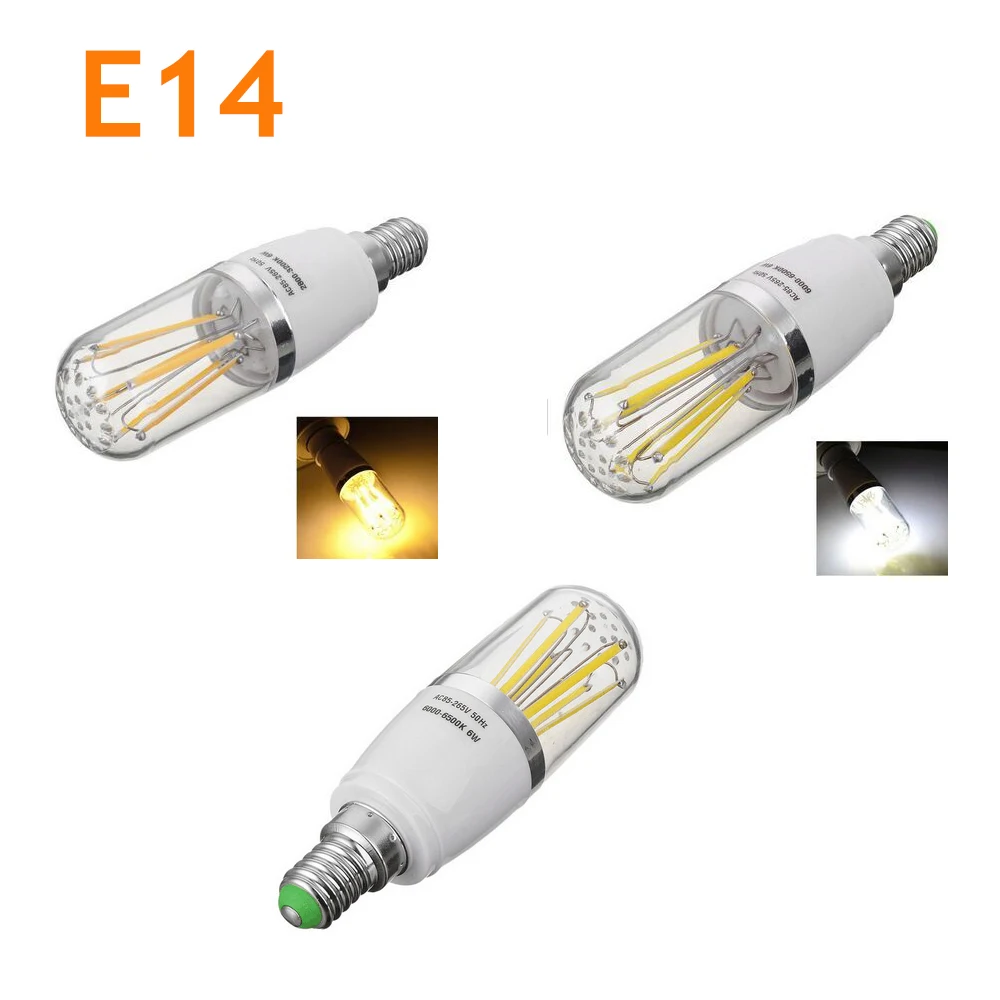 E14 E27 3W 4W 6W Светодиодный светильник накаливания диммируемая B22 байонетная Замена