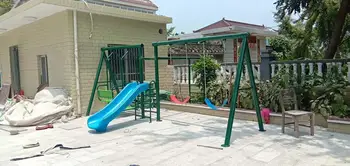 monkey bars and slide set