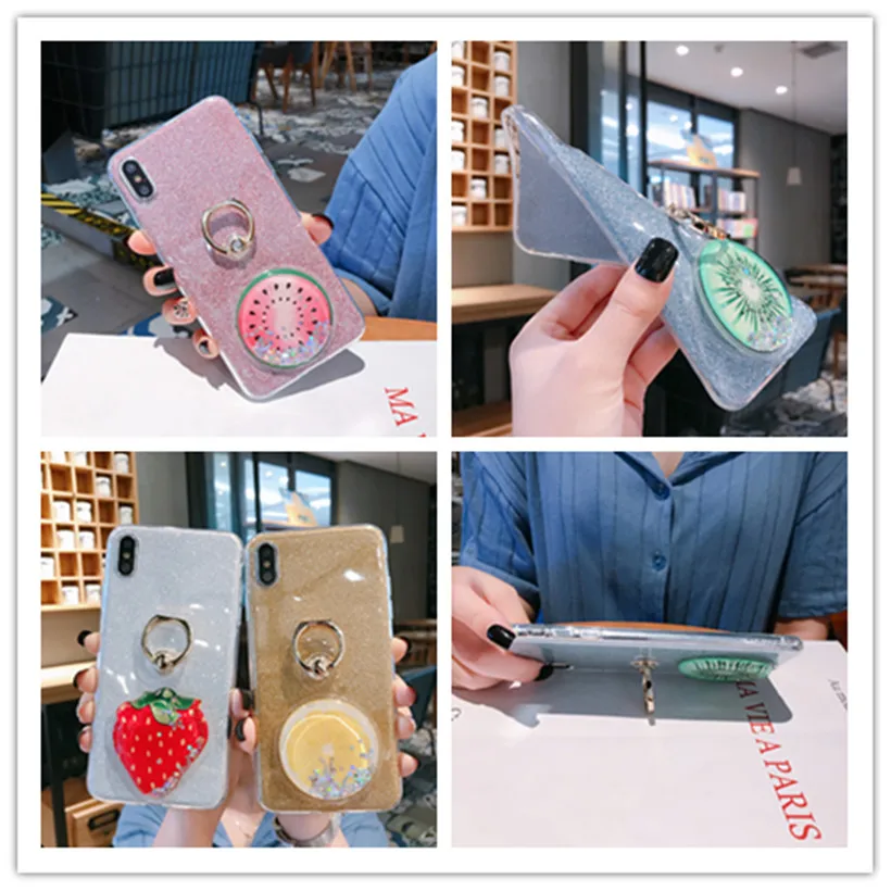 

Holder Stand Quicksand Case For Asus Zenfone 3 ZE552KL ZB601KL ZB602KL Max ZC550KL 3 Deluxe ZS570KL Fruit Glitter Cover