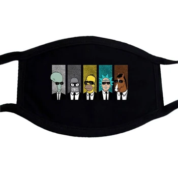 

Funny Printing Mask Cartoon Anime Unisex Masks Washable Black Respirator Casual Dustproof Masks Cartoon Mouth Muffle Face Mask