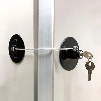 

Hot Children's Window Refrigerator Safety Limit Lock With Stainless Steel Key Cylinder Baby Black Safety Lock For Window Cabinet