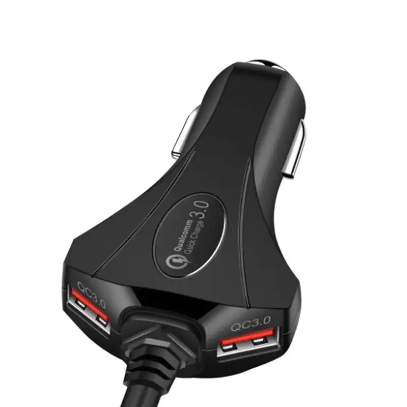 Переднее/заднее сиденье, 4 порта, USB Quick Charge 3,0, автомобильное зарядное устройство для iPhone, huawei, 60 Вт, 12А, быстрое зарядное устройство для телефона Xiaomi, samsung