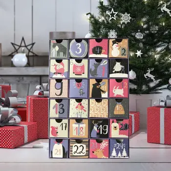

2021 Christmas Countdown Calendar Decorative Cute Advent Box For Girl Boy Friend Decorative Ornaments New