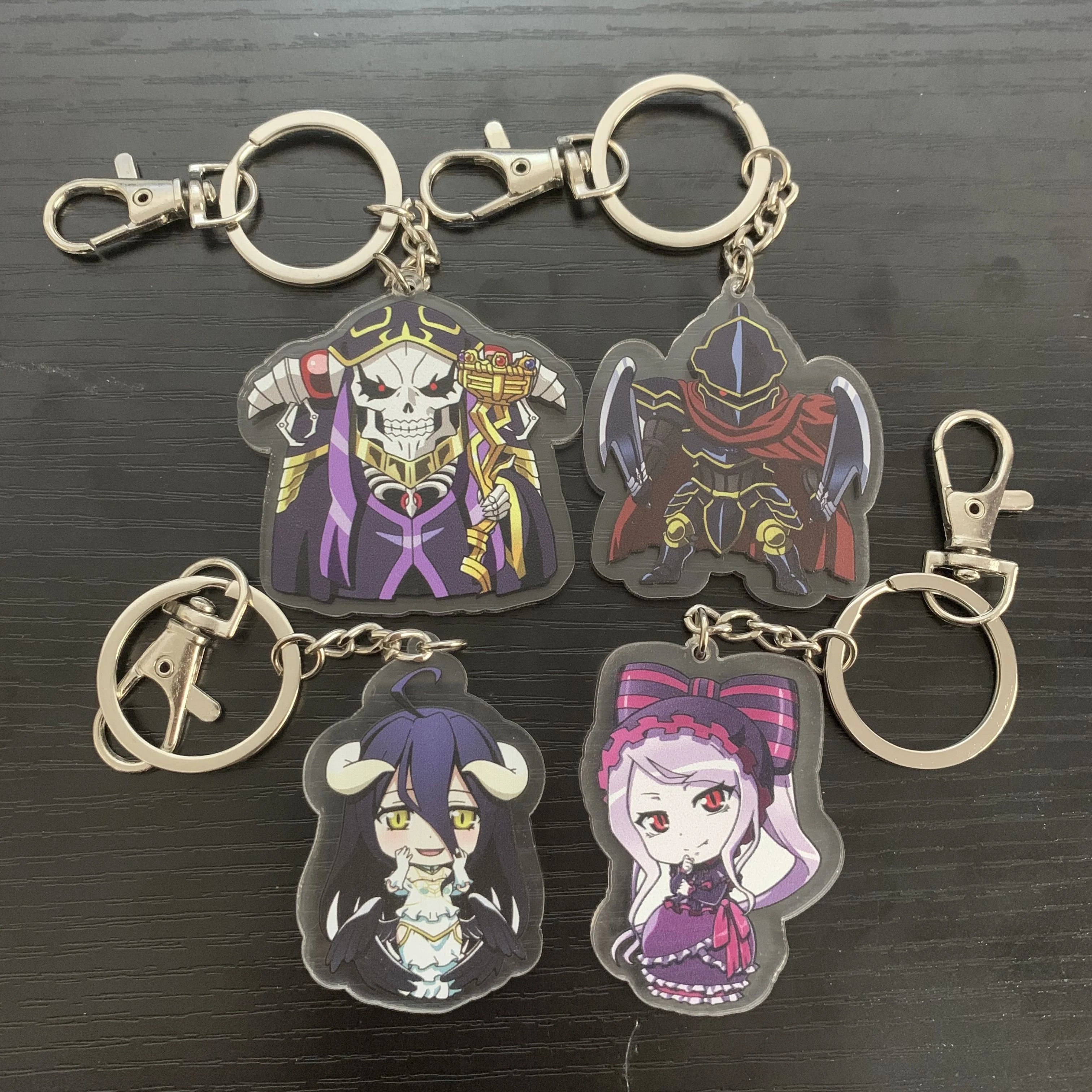 Anime Overlord Ainz Ooal Gown albedo Acrylic Keychain Pendant Keyring Gifts 