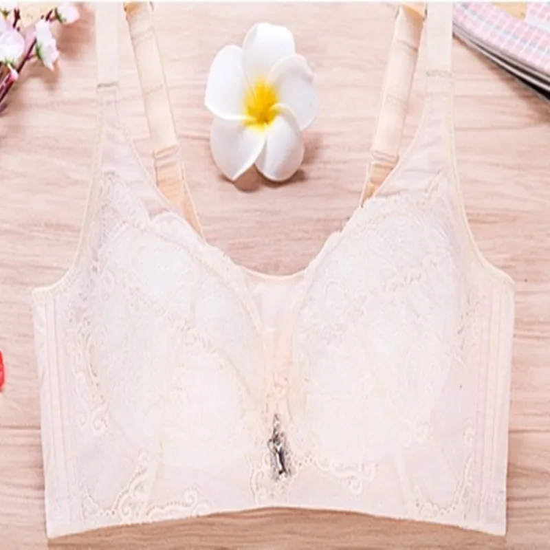 Large-sized ladies'wear-proof, non-sponge, non-steel-ring underwear, accessory bra and lace fashionable bra
