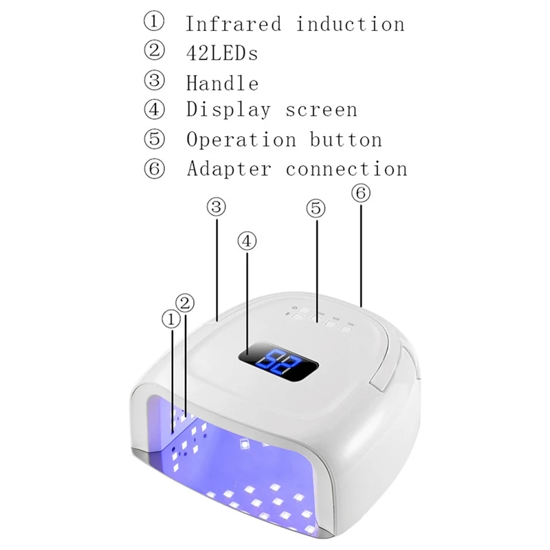 80W UV LED Nail Lamp Professional Sunlight Nail Gel Dryer Machine Fingernails Toenails Curing Equipment Nail Art Tool