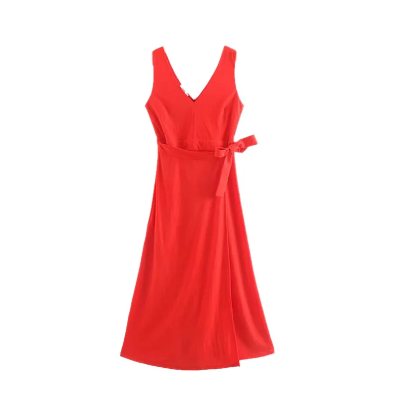 

Australia Non-mainstream Design Solid Color Slimming Sleeveless Long Skirts Summer New Products Non-symmetrical Waist Hugging Dr