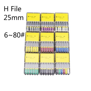 

5box/30pcs Dental Supplies 6-80# Endodontic Root Canal H-file 25mm Stainless Steel