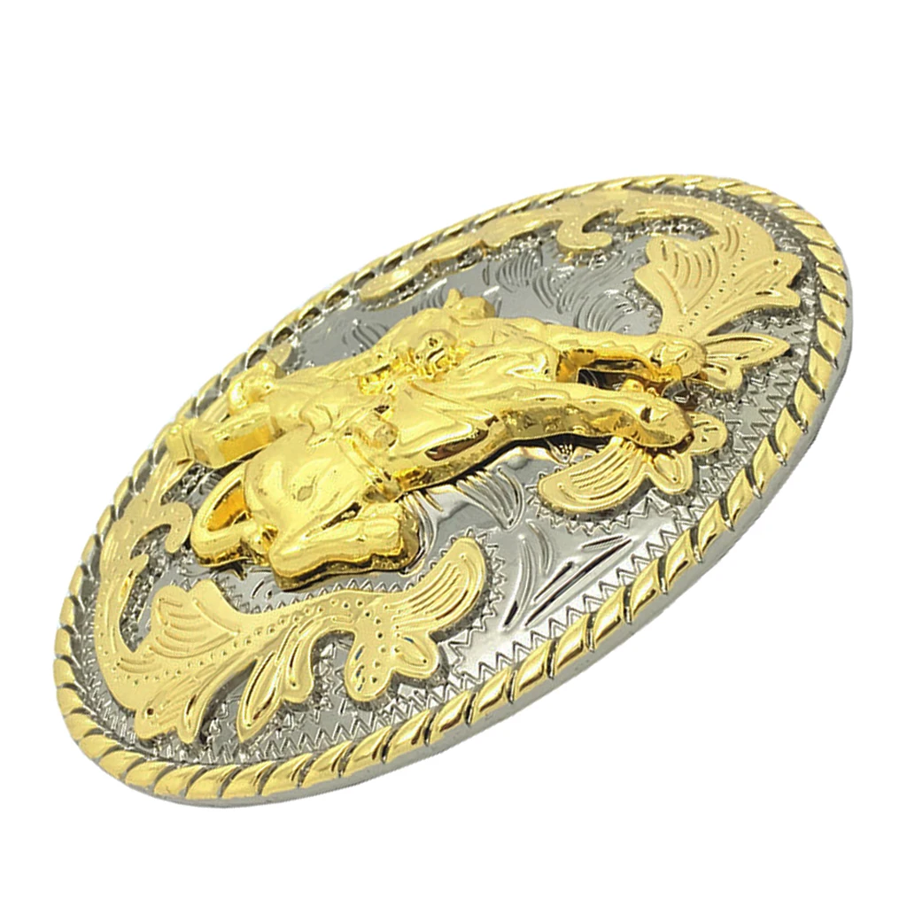  Western   Belt   Buckle   Horse   Catterl   Head   Arabesque   Pattern   Metal   Vintage   Cowboy 