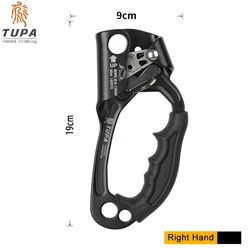 Premium Outdoor Climbing Hand Ascender with Ergonomic Right Handle, Durable Aluminum - Magnesium Alloy Construction (Right Hand Black)