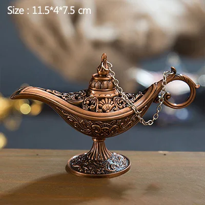 Ближний Восток Aladin лампа фигурка волшебная лампа чайник арабское украшение дома аксессуары позолоченная эмаль Металлическая лампа орнамент - Цвет: A 3