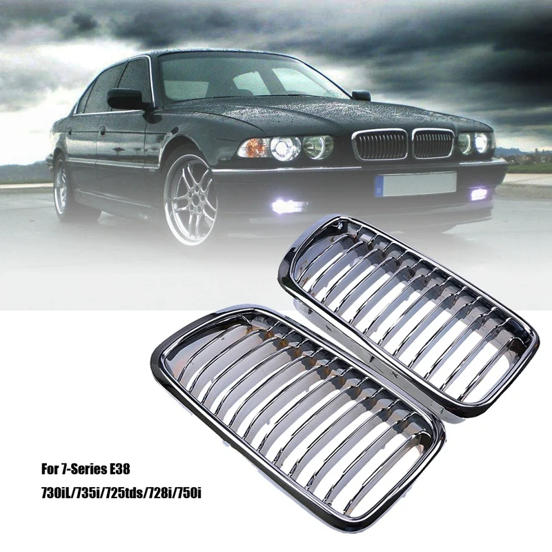 1 пара Хромированная передняя почечная решетка для BMW 7-Series E38 730IL/735I/725Tds/728I/750I седан