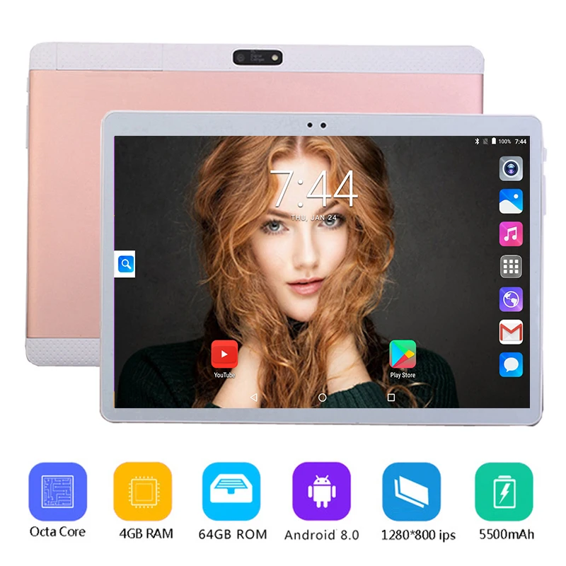 

Facebook/Play Store/Spotify/Netflix 10 inch tablet PC Octa Core 4GB RAM 64GB ROM Android 8.0 4G LTE WiFi Bluetooth Tablets 10.1